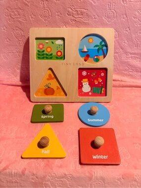 Tiny Land Wooden Seasons Puzzle - Multi Color
